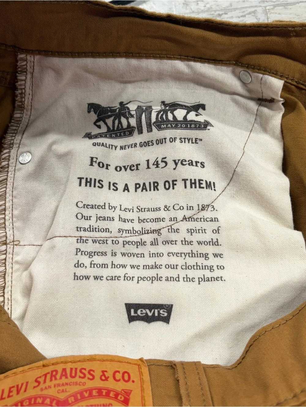 Levis 505 Regular Fit Jeans Mens Size 40 X 30 Tan Brown WaterLess Pants